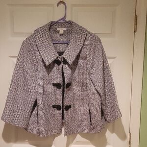 Dressbarn Black and White Pea Coat
